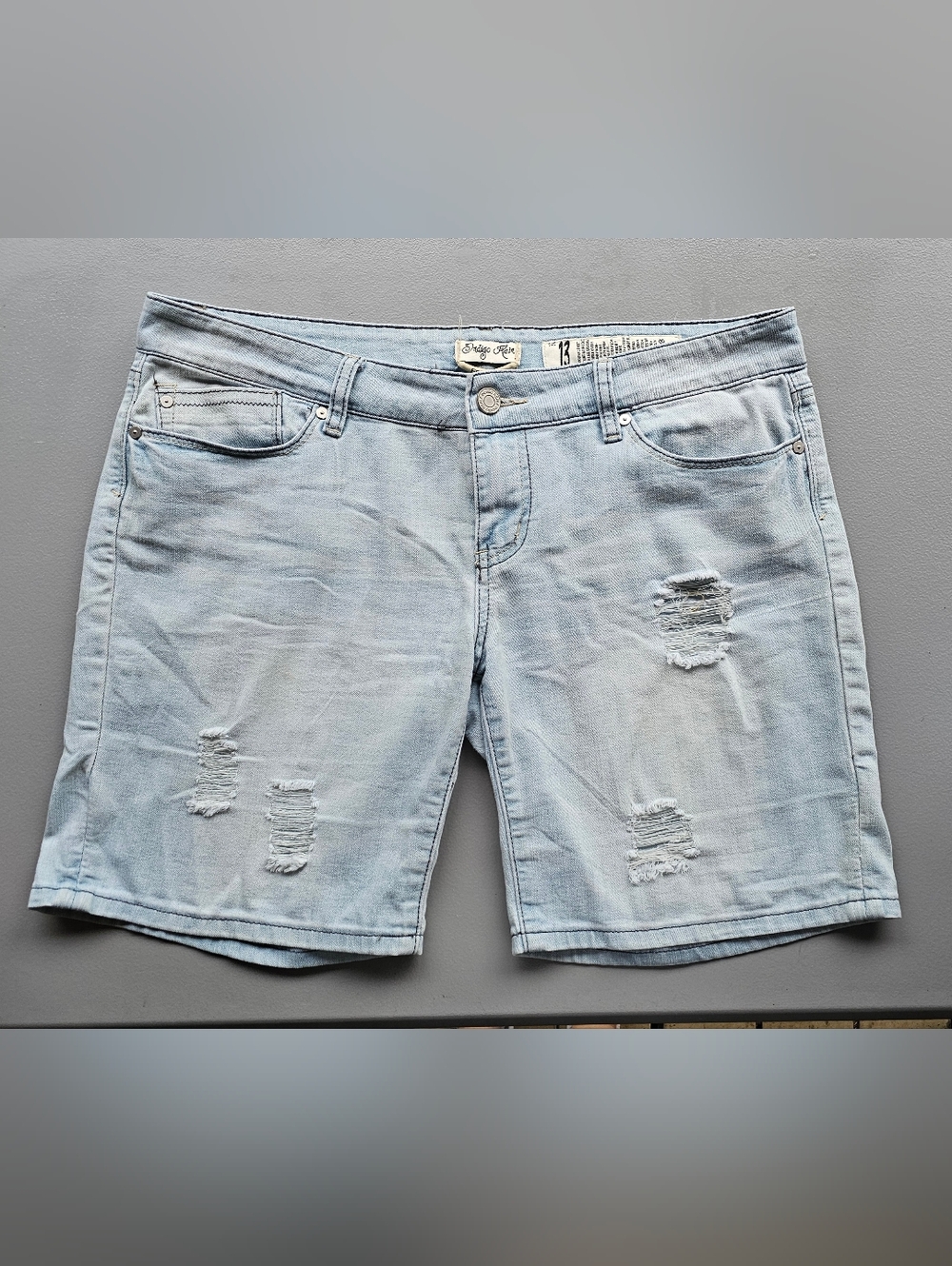 Indigo Rein Light Blue Distressed Jean Shorts